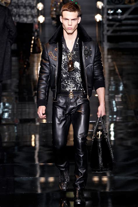 versace mens leather pants|versace jumpsuit men.